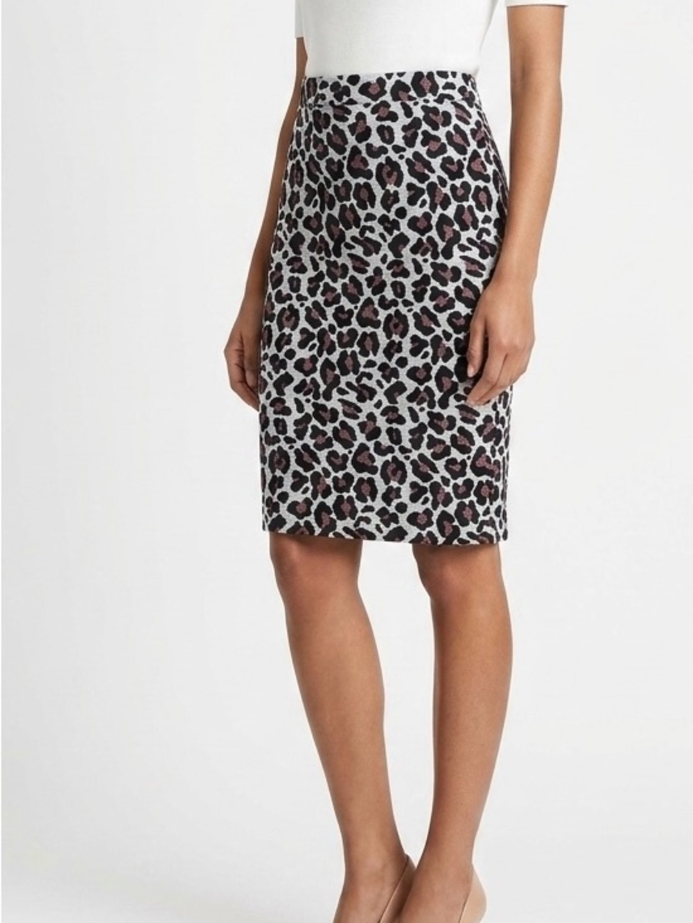 Anthropologie Maeve Leopard Print Knit Pencil Skirt S Indie Sleaze Capsule